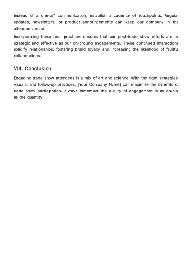 Free Sales Training Manual for Engaging Trade Show Attendees Template to Edit Online
