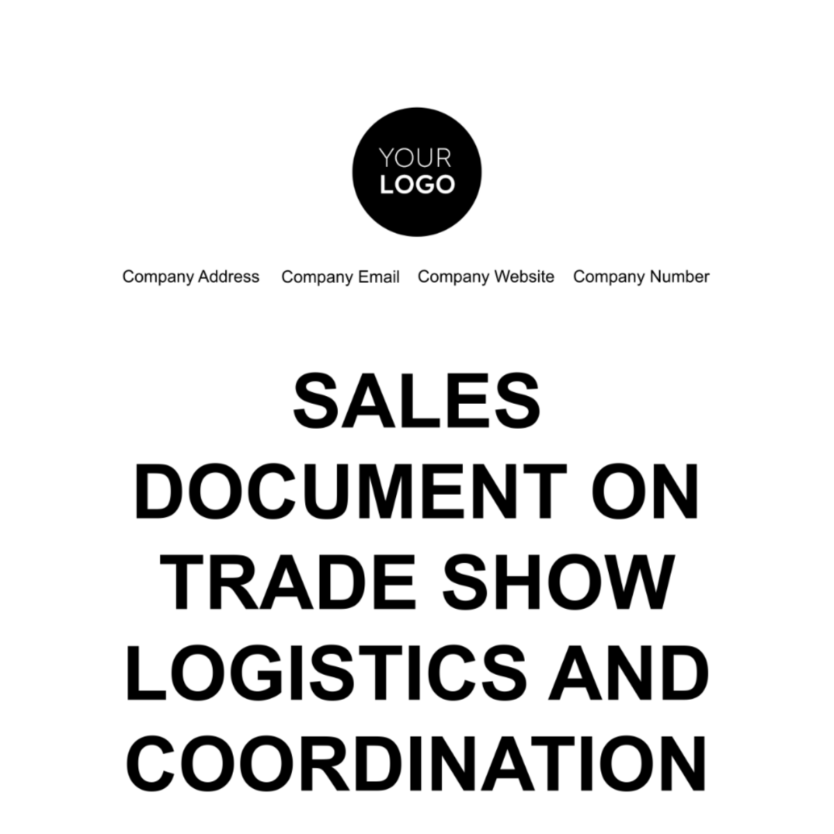 Sales Document on Trade Show Logistics and Coordination Template