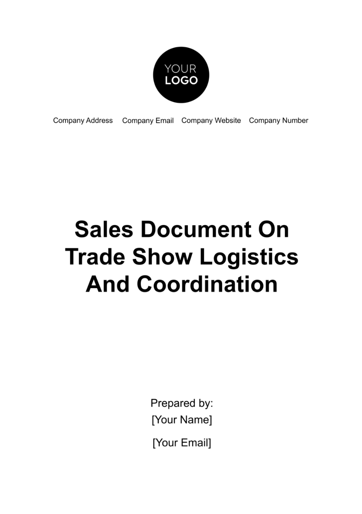 Sales Document on Trade Show Logistics and Coordination Template - Edit Online & Download