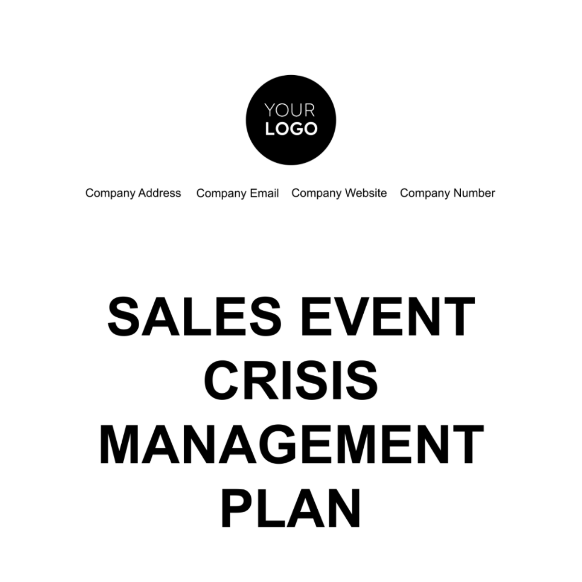 Free Sales Event Crisis Management Plan Template