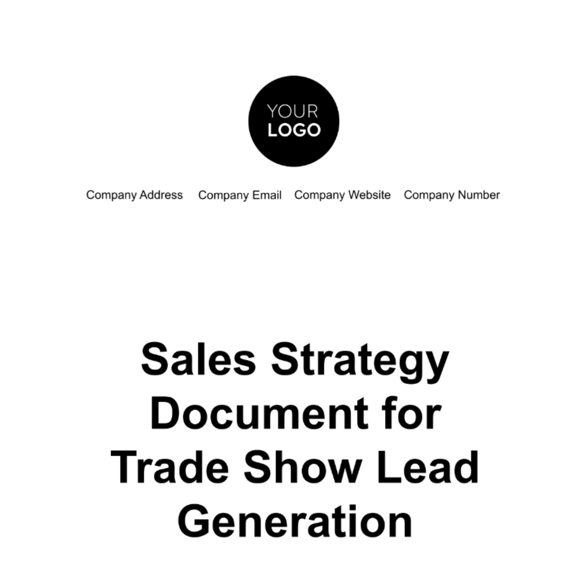 Sales Strategy Document for Trade Show Lead Generation Template