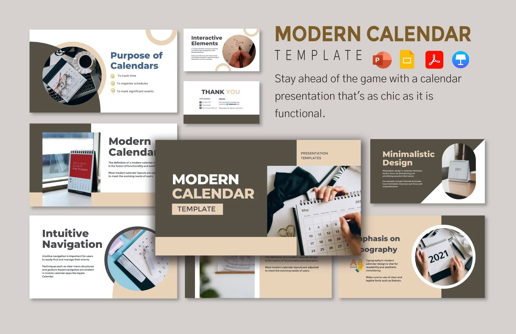 Modern Calendar Template in PDF, PowerPoint, Google Slides, Apple Keynote