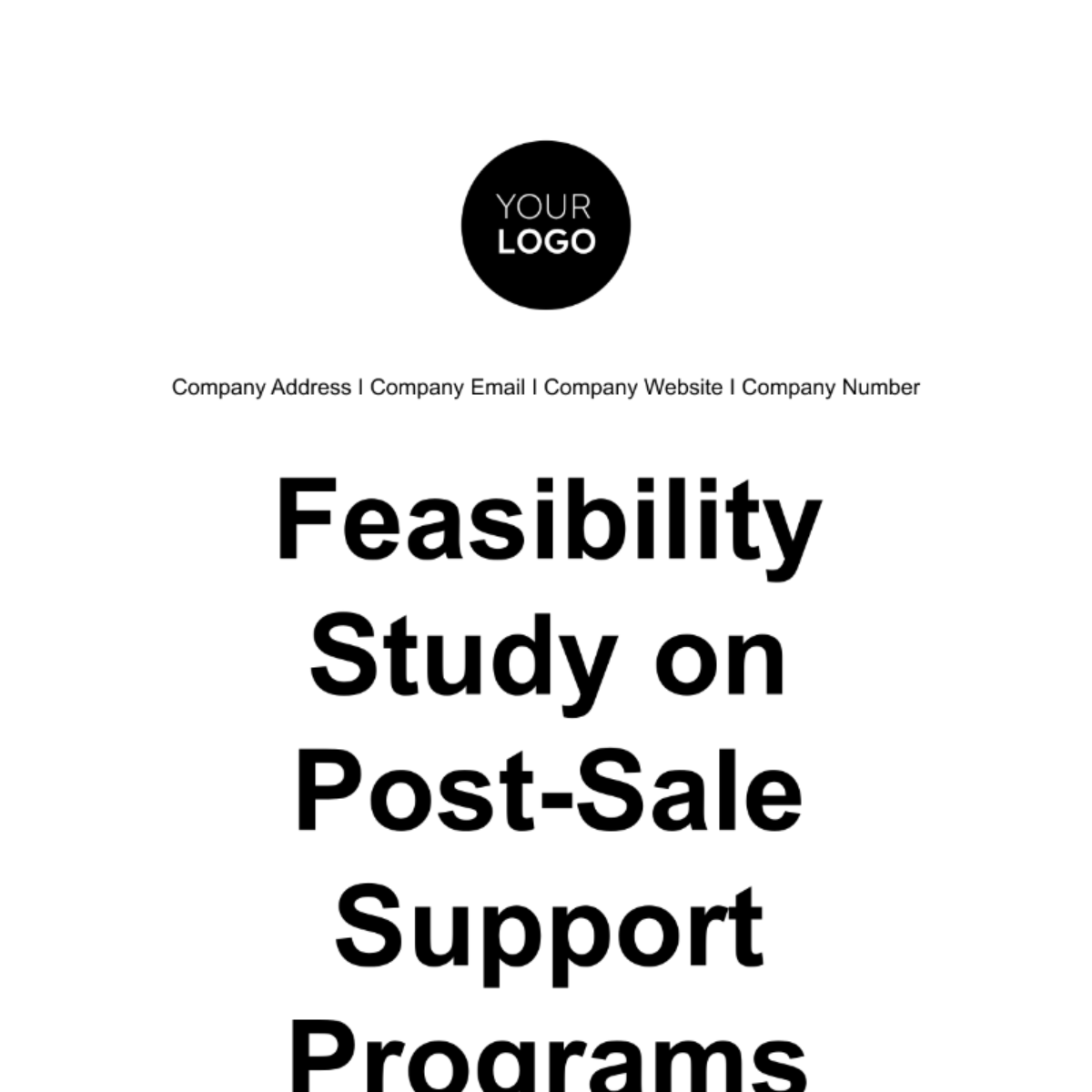 Free Feasibility Study on Post-Sale Support Programs Template