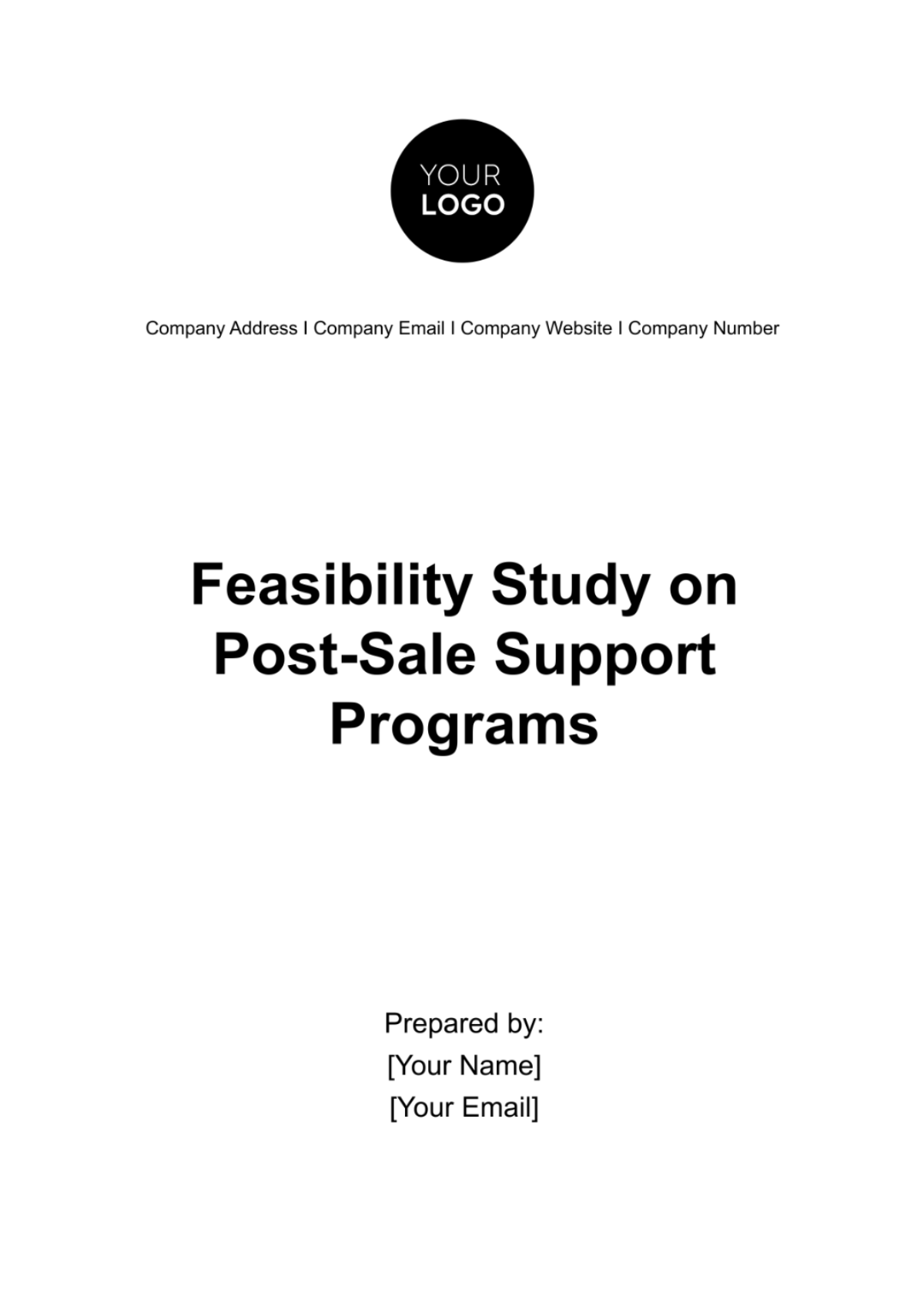 Feasibility Study on Post-Sale Support Programs Template - Edit Online & Download