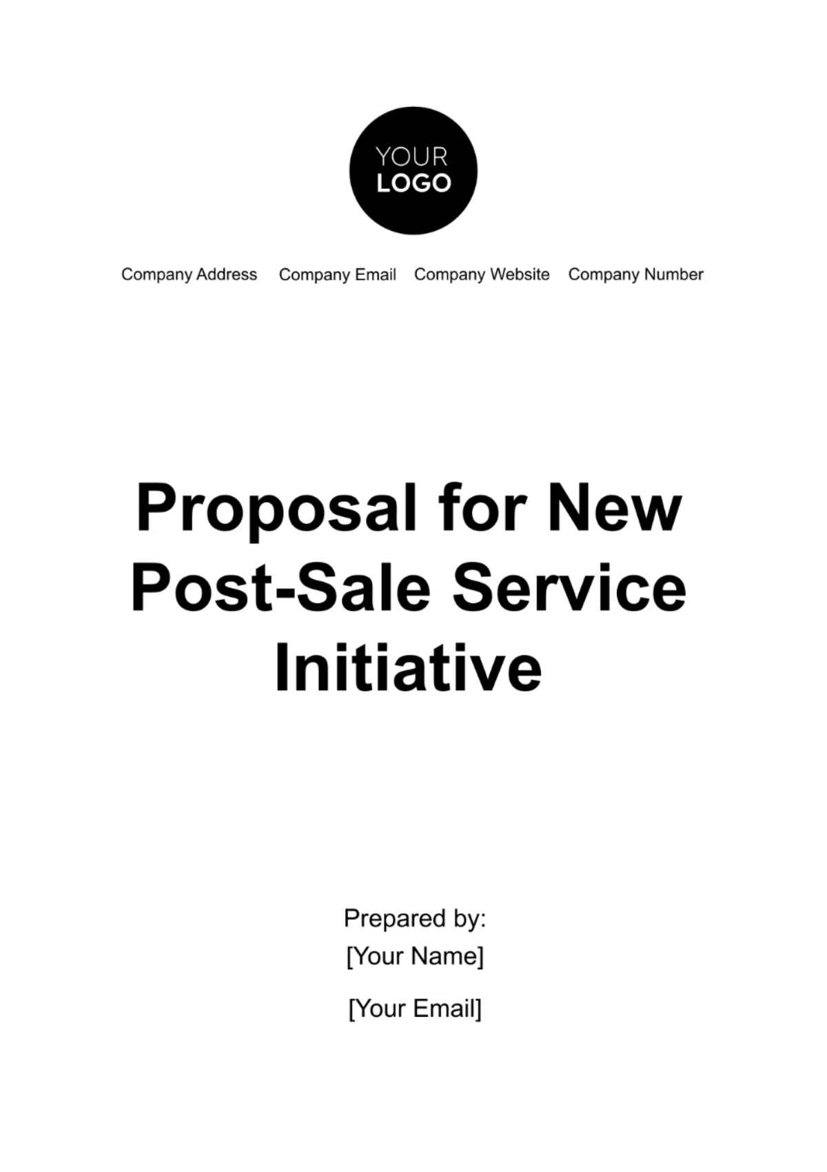 Proposal for New Post-Sale Service Initiative Template