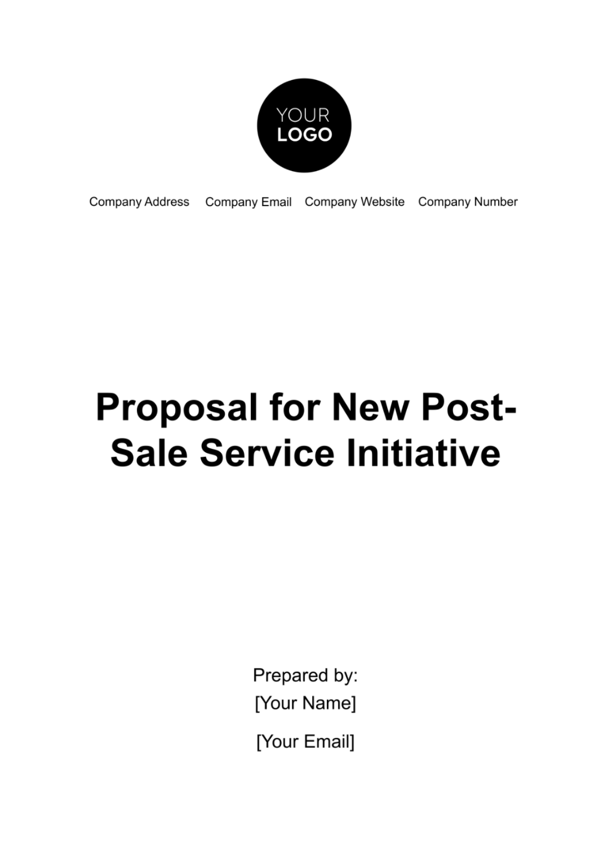 Proposal for New Post-Sale Service Initiative Template - Edit Online & Download