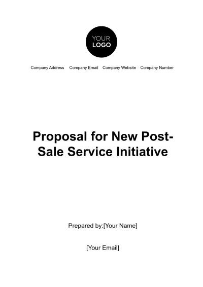 Free Proposal for New Post-Sale Service Initiative Template to Edit Online