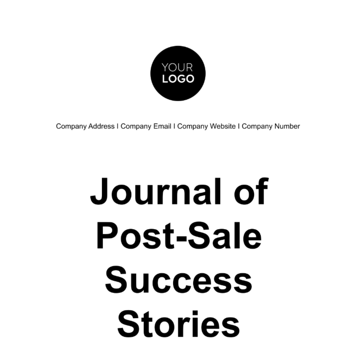 Free Journal of Post-Sale Success Stories Template