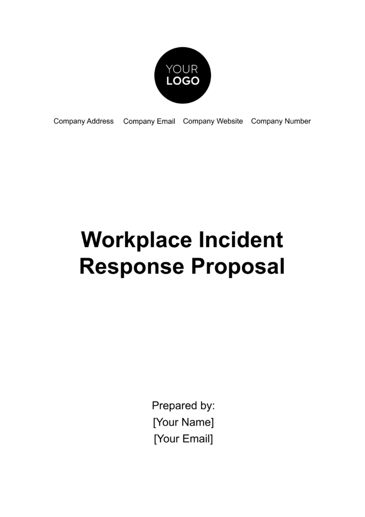 Free Workplace Incident Response Proposal Template