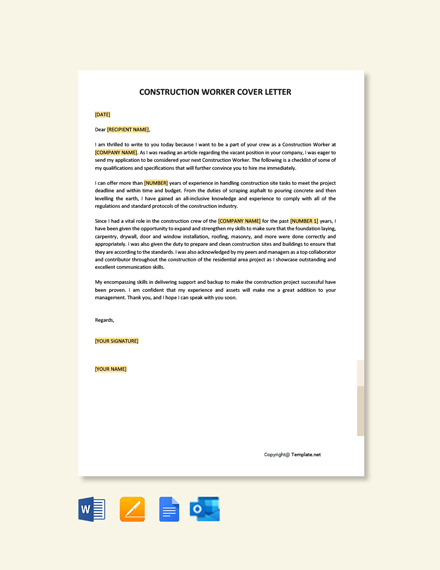 construction worker cover letter sample