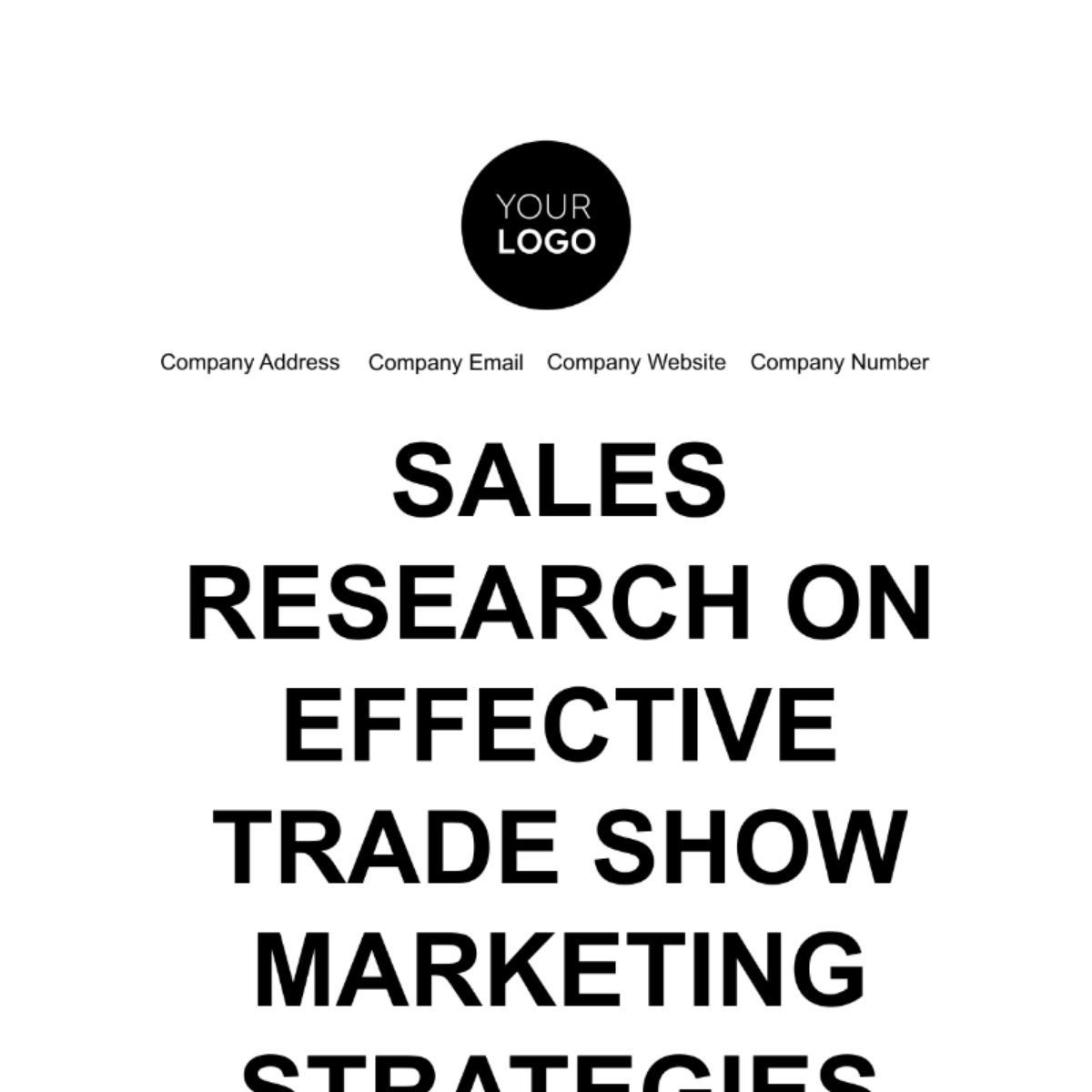 Sales Research on Effective Trade Show Marketing Strategies Template