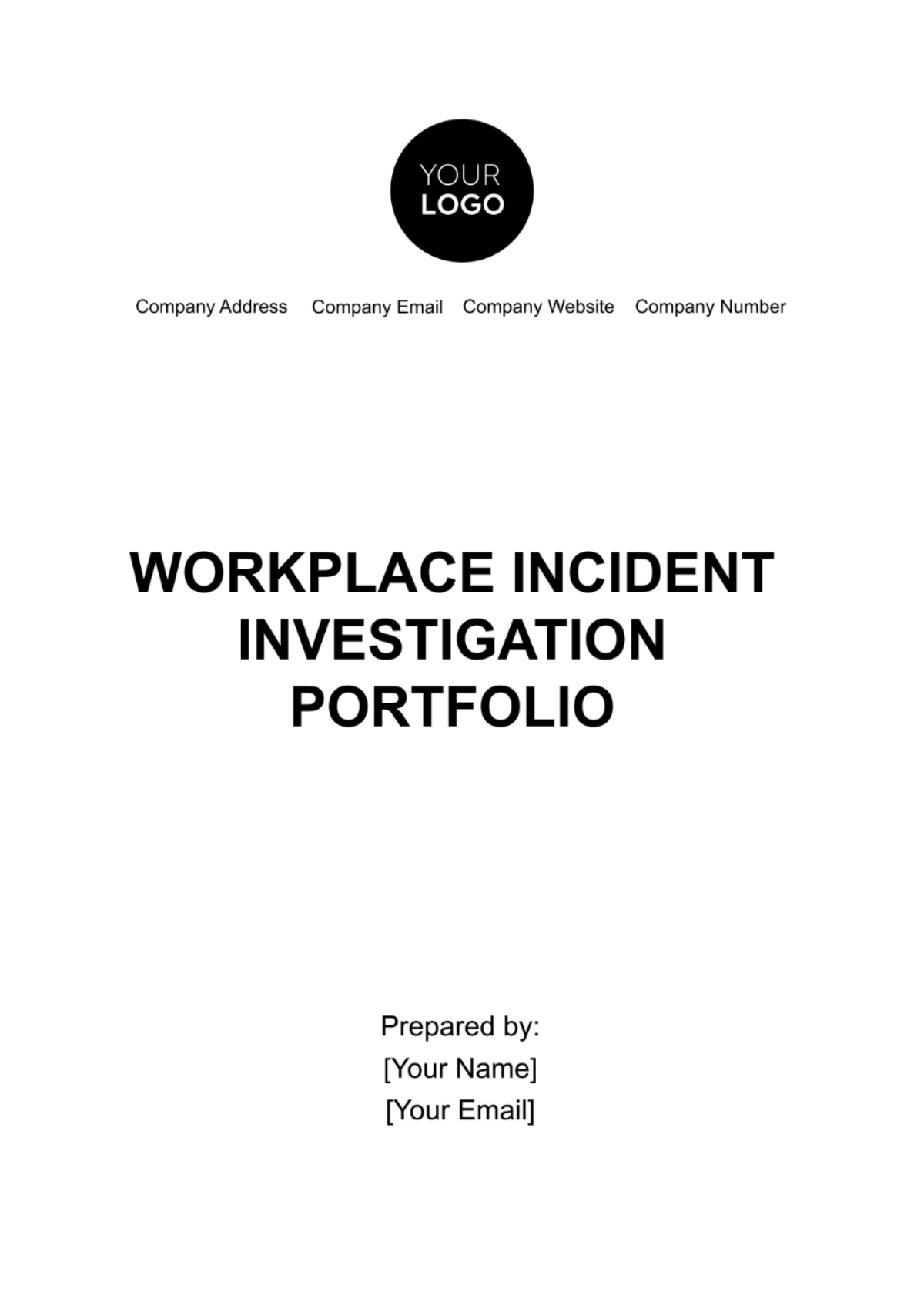 Workplace Incident Investigation Portfolio Template