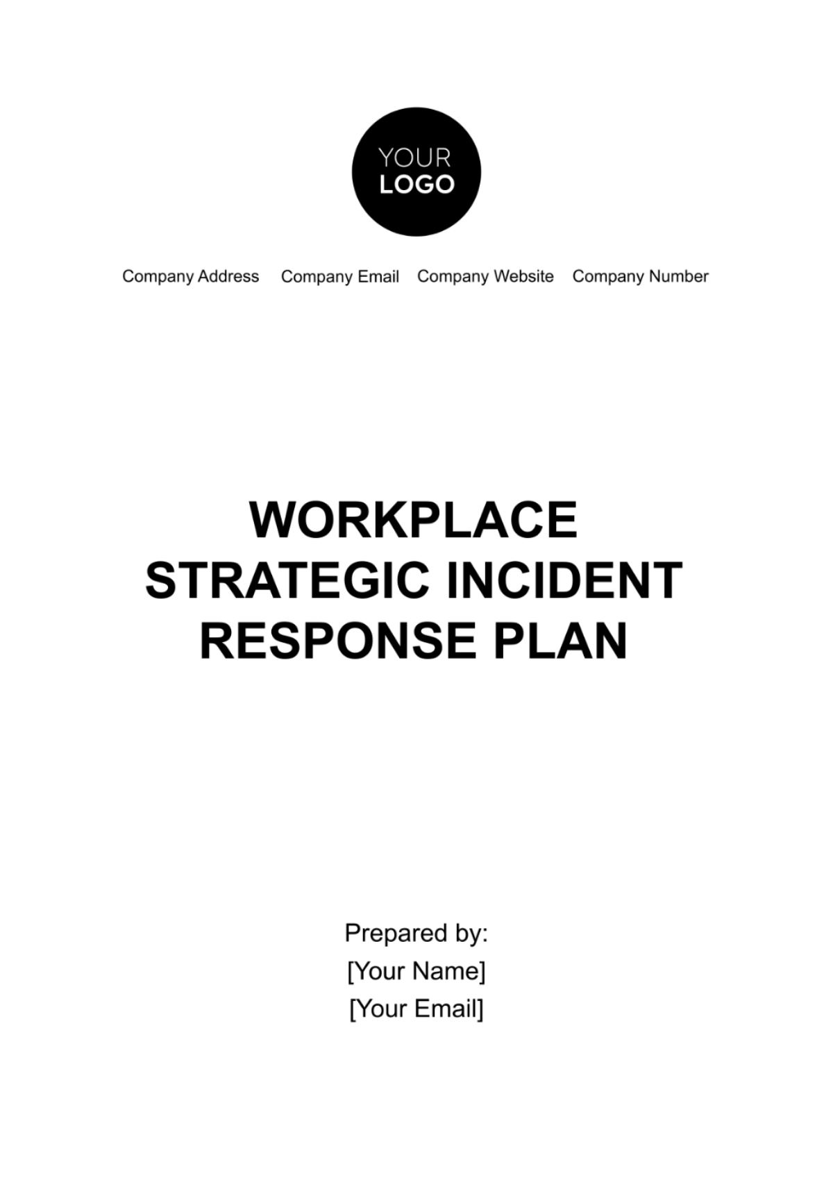 Free Workplace Strategic Incident Response Plan Template