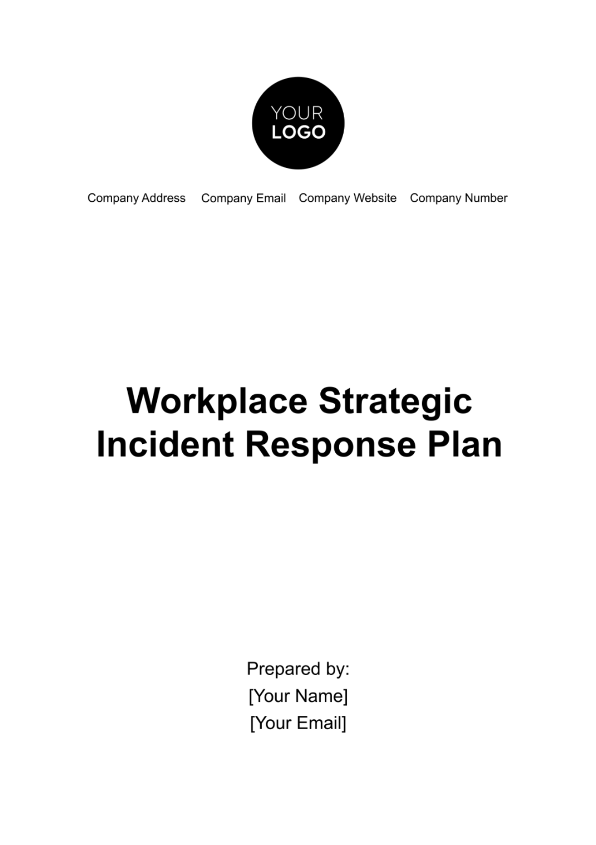 Workplace Strategic Incident Response Plan Template - Edit Online & Download