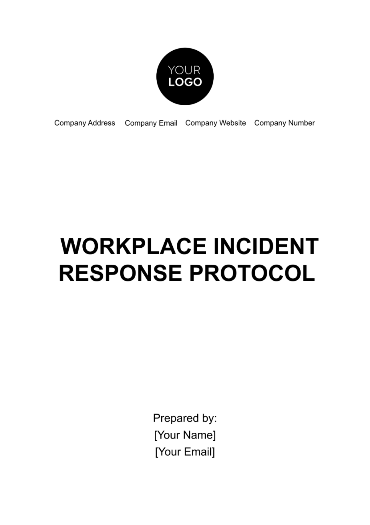 Free Workplace Incident Response Protocol Template