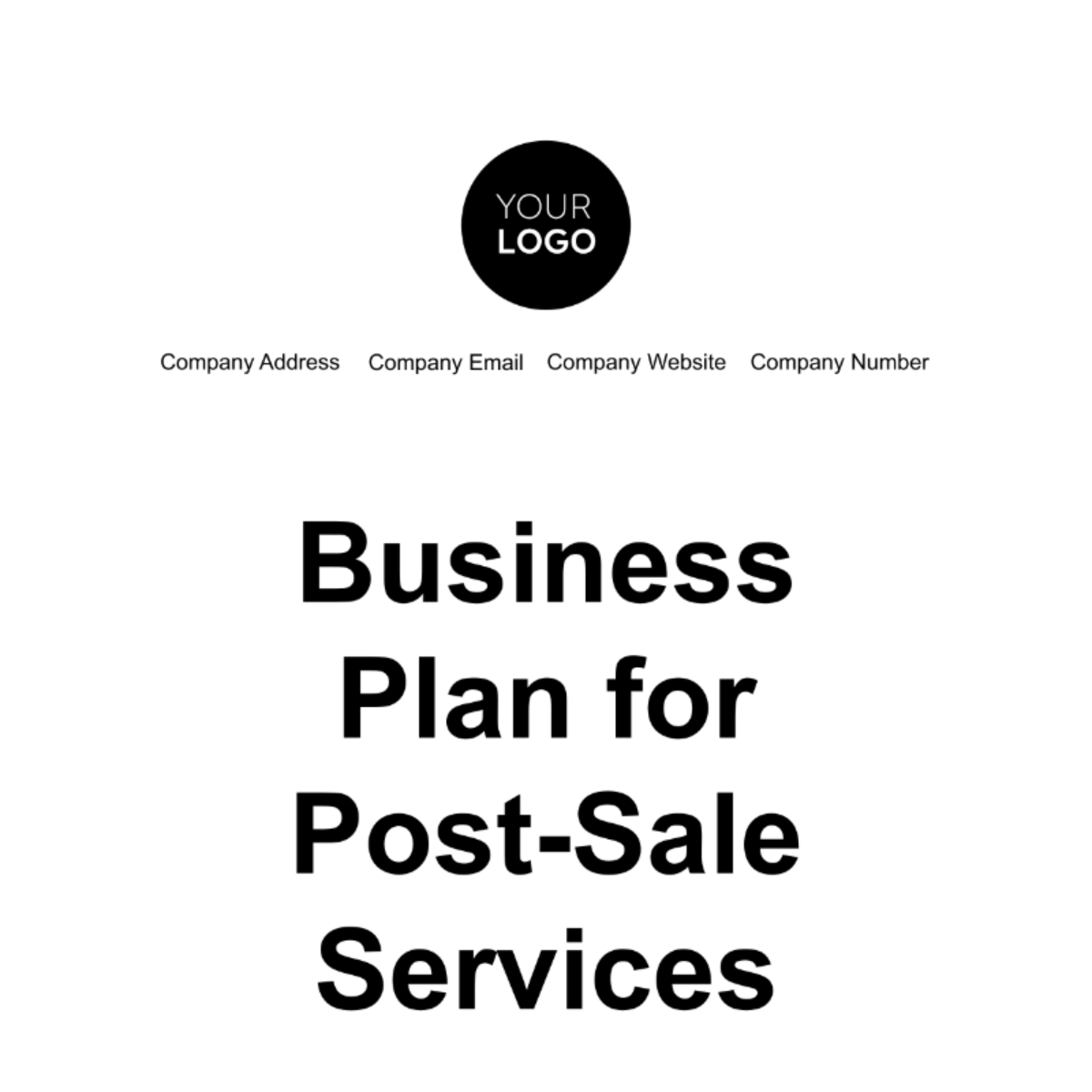 Free Business Plan for Post-Sale Services Template