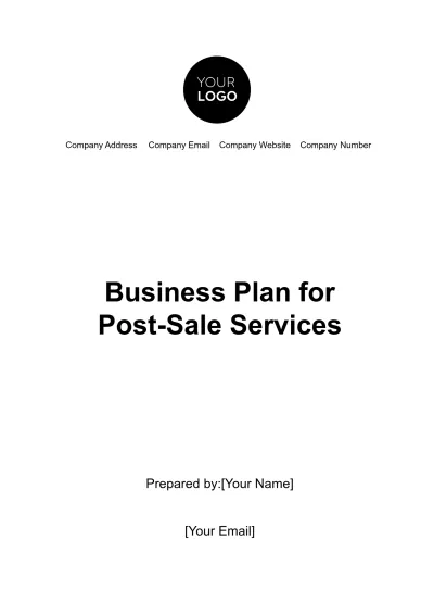 Free Business Plan for Post-Sale Services Template to Edit Online