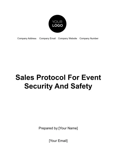 Free Sales Protocol for Event Security and Safety Template to Edit Online