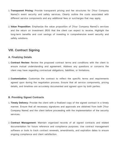 Free Sales Protocol for Event Security and Safety Template to Edit Online
