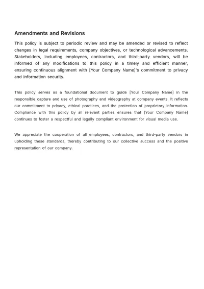 Free Sales Policy on Event Photography and Videography Template to Edit Online