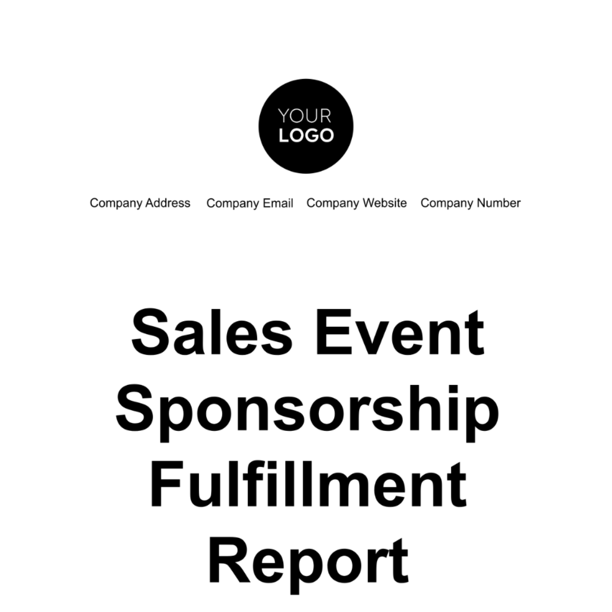 Free Sales Event Sponsorship Fulfillment Report Template