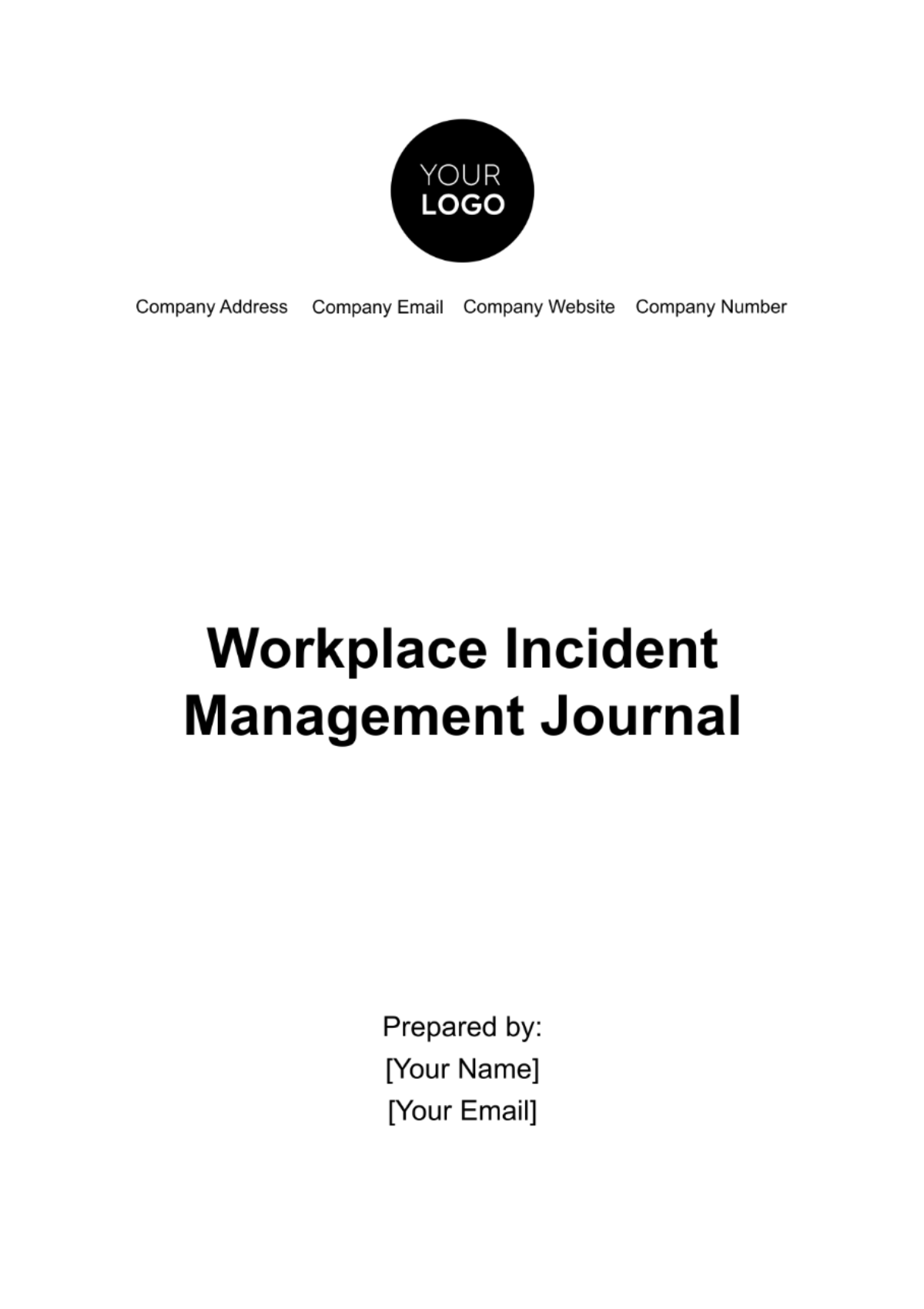 Workplace Incident Management Journal Template