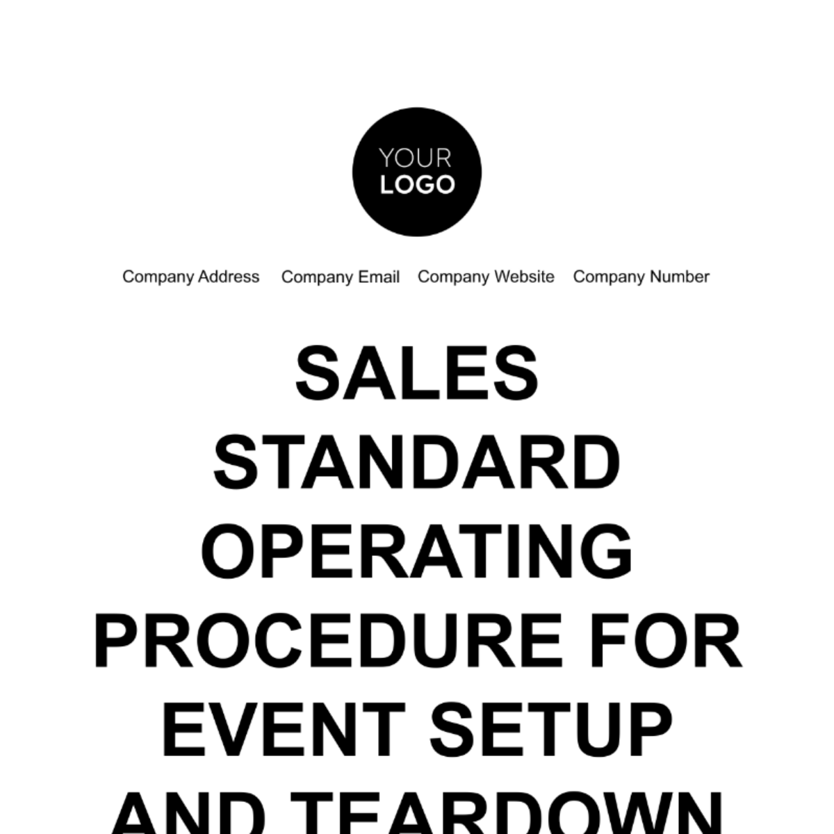 Free Sales Standard Operating Procedure for Event Setup and Teardown Template