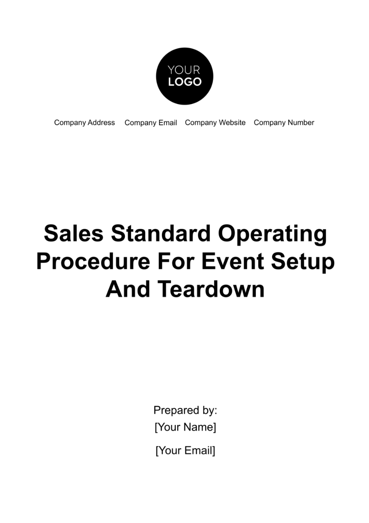 Sales Standard Operating Procedure for Event Setup and Teardown Template - Edit Online & Download