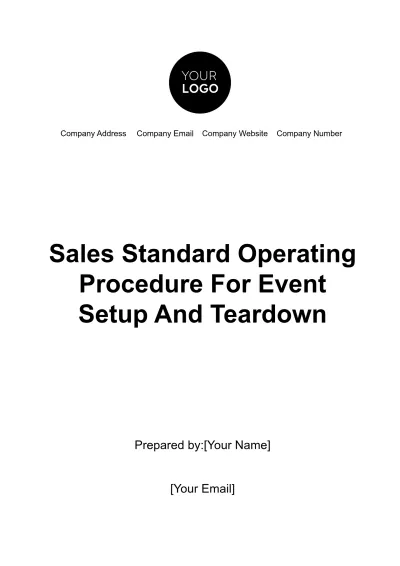 Free Sales Standard Operating Procedure for Event Setup and Teardown Template to Edit Online