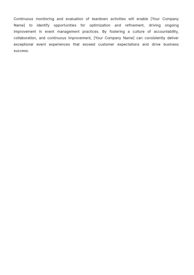 Free Sales Standard Operating Procedure for Event Setup and Teardown Template to Edit Online