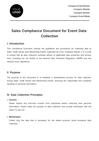 Free Sales Compliance Document for Event Data Collection Template to Edit Online