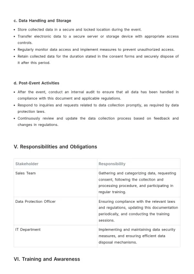 Free Sales Compliance Document for Event Data Collection Template to Edit Online