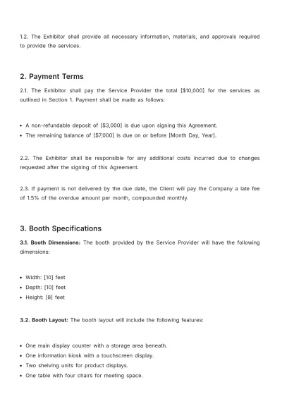 Free Sales Contract for Trade Show Booth Services Template to Edit Online
