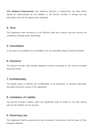 Free Sales Contract for Trade Show Booth Services Template to Edit Online