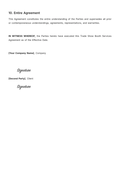 Free Sales Contract for Trade Show Booth Services Template to Edit Online