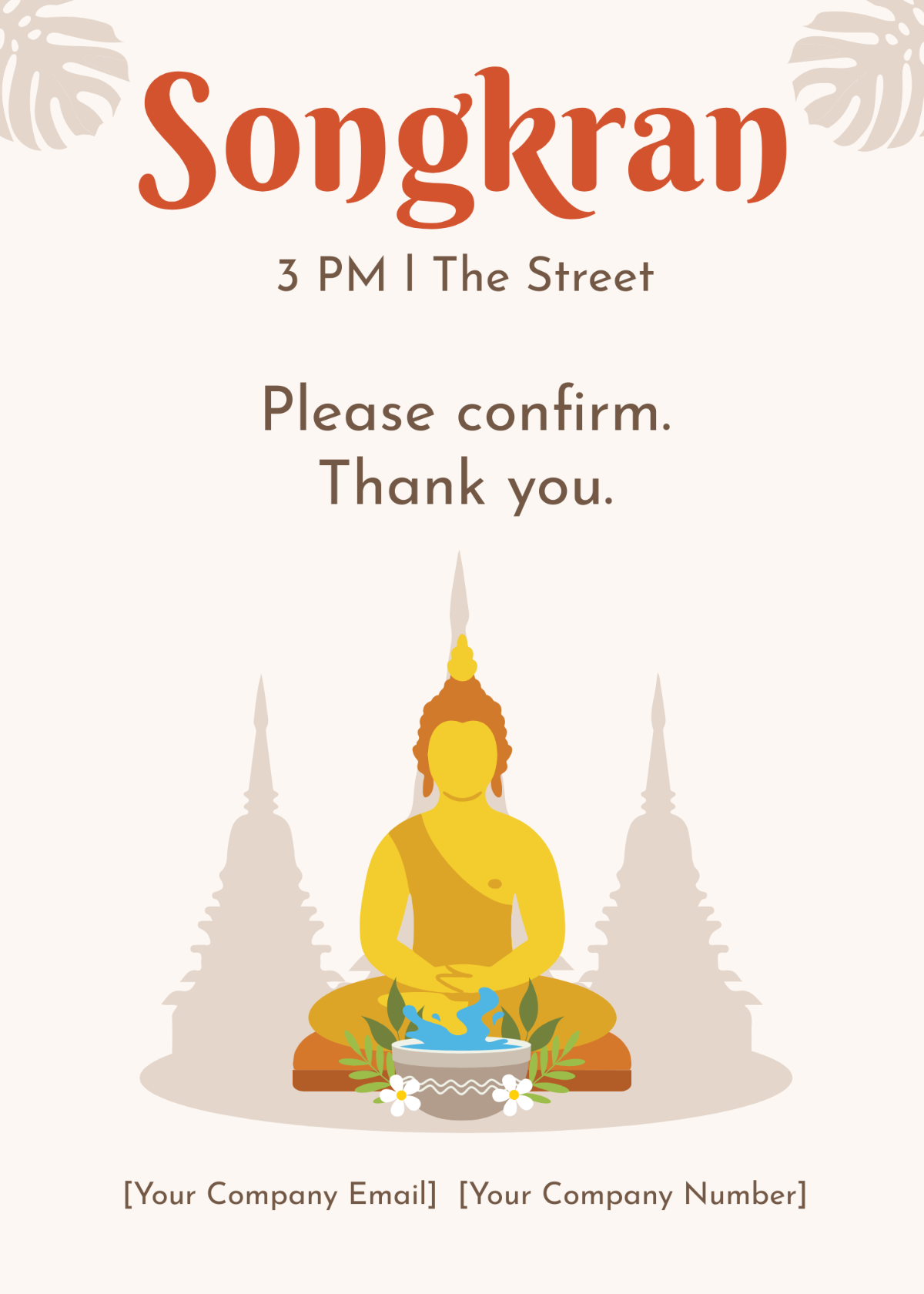Free Songkran Invitation Card Template