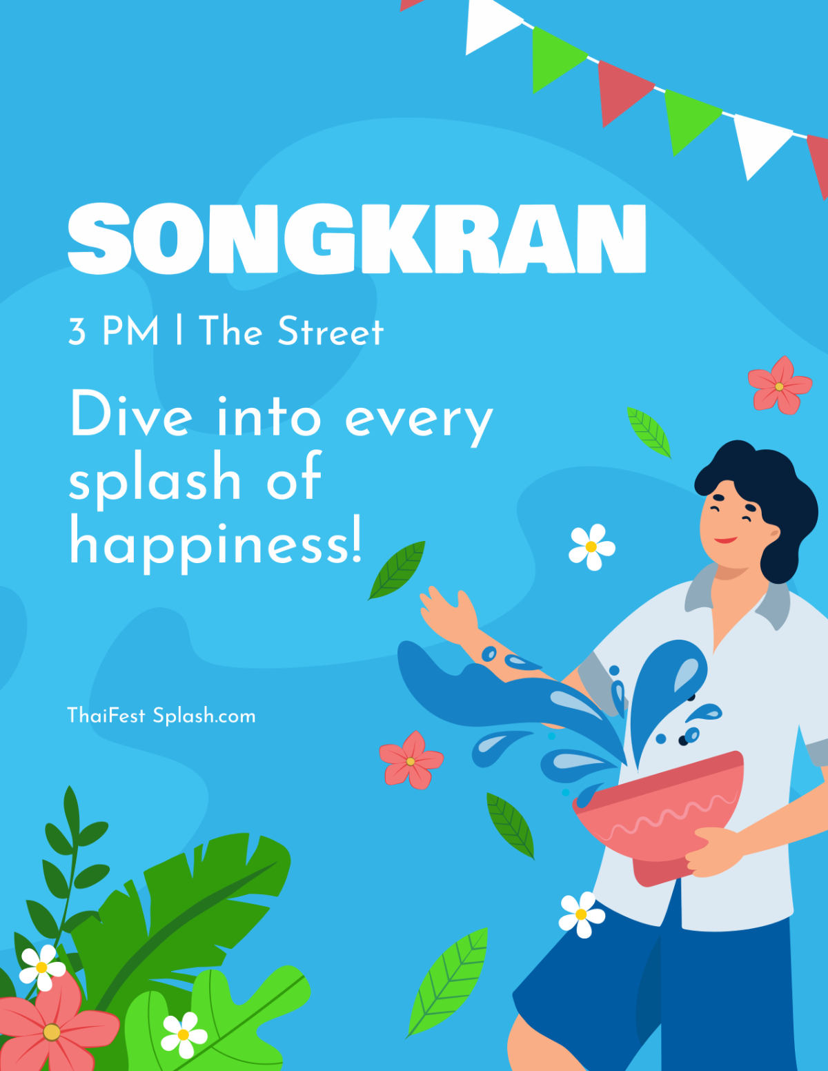 Songkran Flyer Template - Edit Online & Download