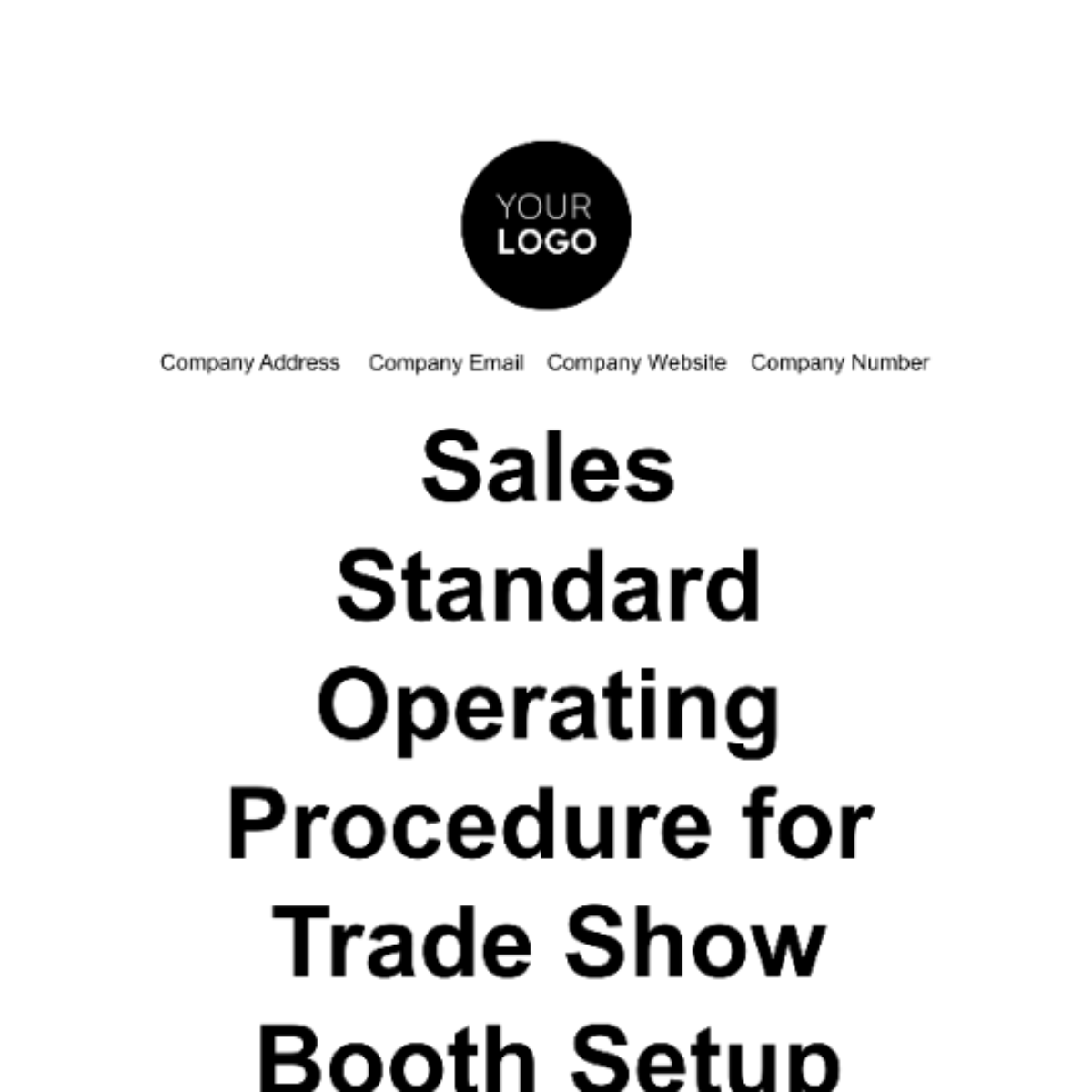 Sales Standard Operating Procedure for Trade Show Booth Setup Template