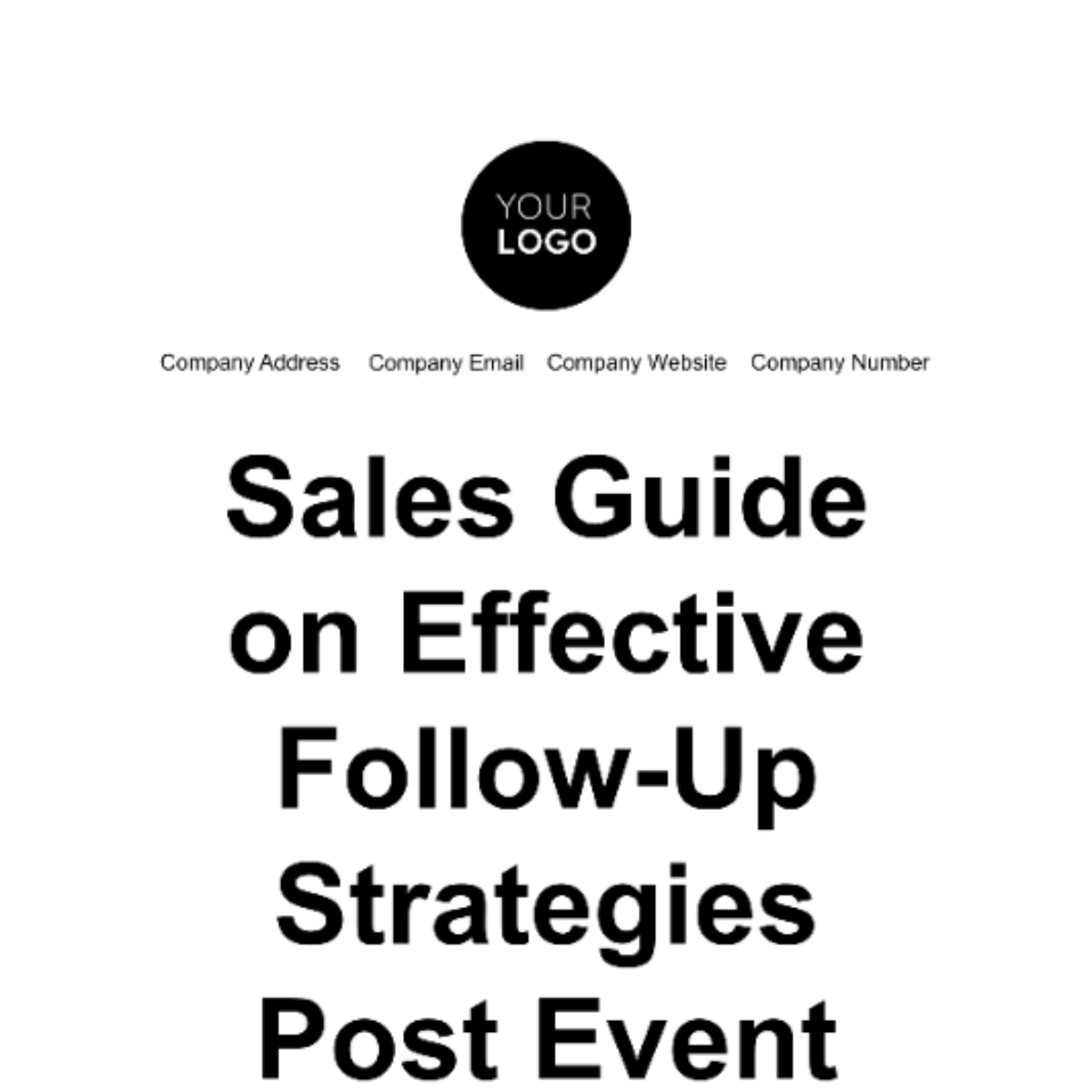 Free Sales Guide on Effective Follow-Up Strategies Post Event Template