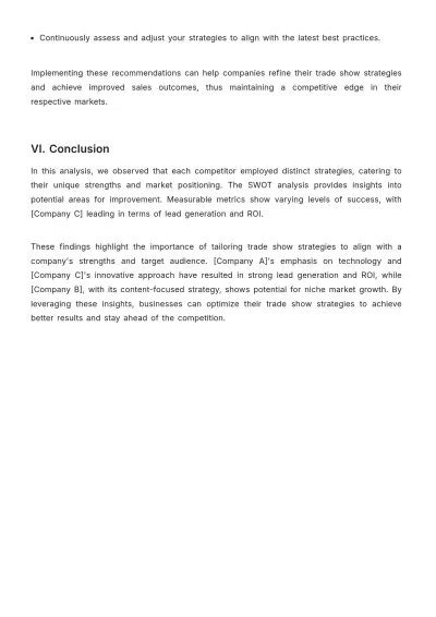 Free Sales Analysis of Competitors??? Trade Show Strategies Template to Edit Online