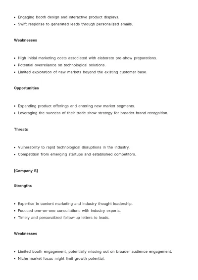 Free Sales Analysis of Competitors??? Trade Show Strategies Template to Edit Online