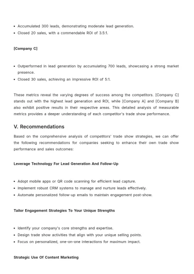 Free Sales Analysis of Competitors??? Trade Show Strategies Template to Edit Online