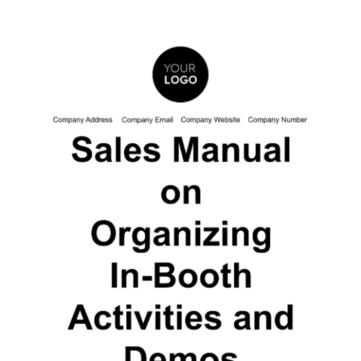 Sales Manual on Organizing In-Booth Activities and Demos Template