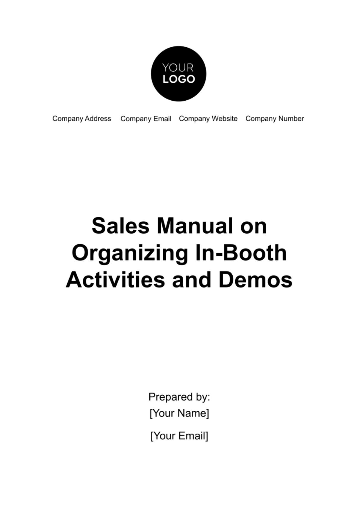 Sales Manual on Organizing In-Booth Activities and Demos Template - Edit Online & Download