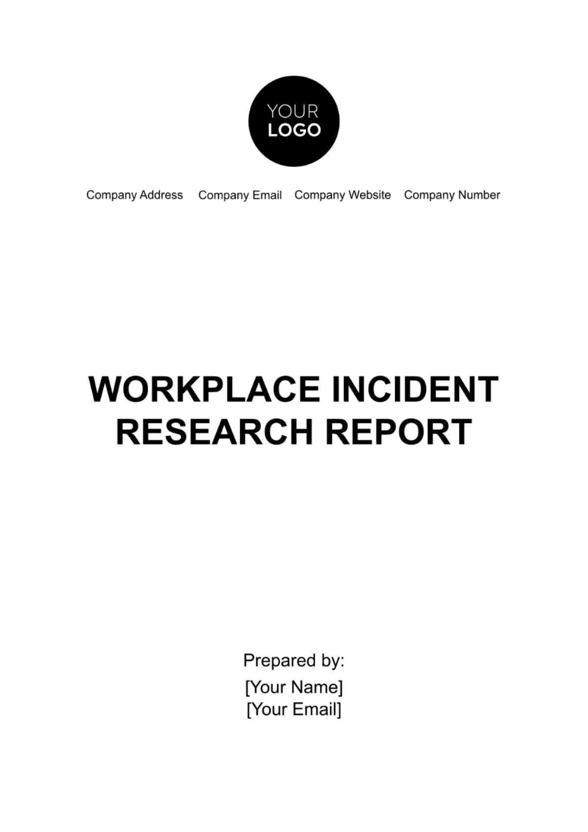 Workplace Incident Research Report Template