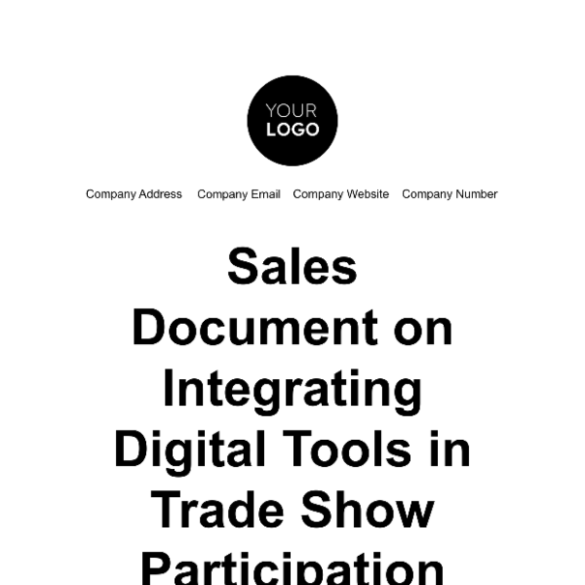 Sales Document on Integrating Digital Tools in Trade Show Participation Template