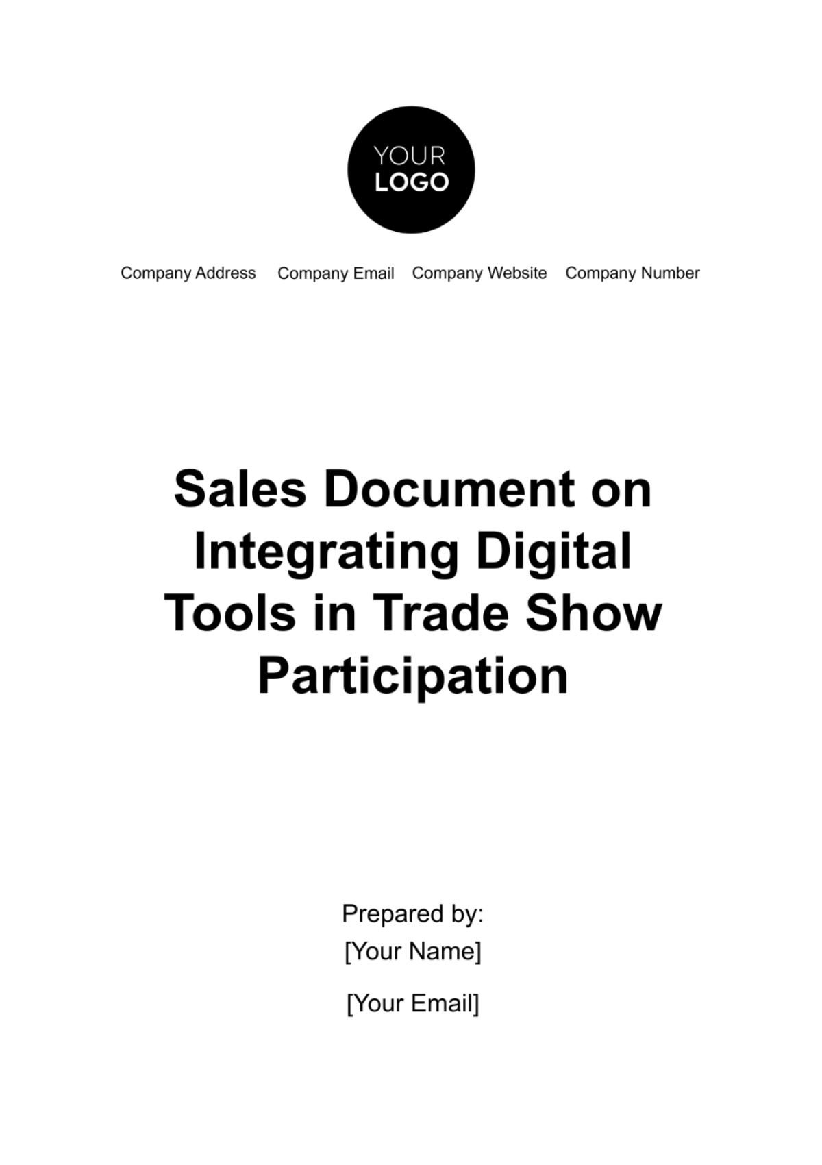 Sales Document on Integrating Digital Tools in Trade Show Participation Template - Edit Online & Download