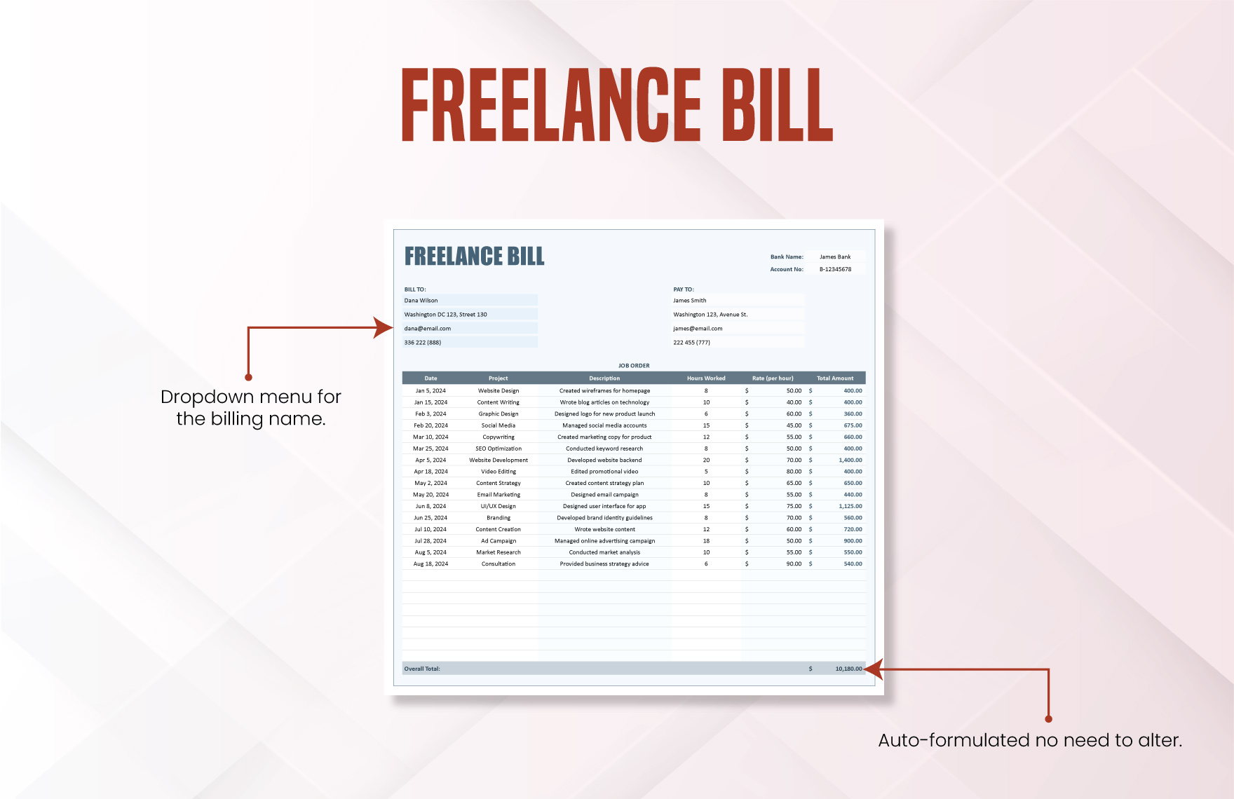 Freelance Bill Template