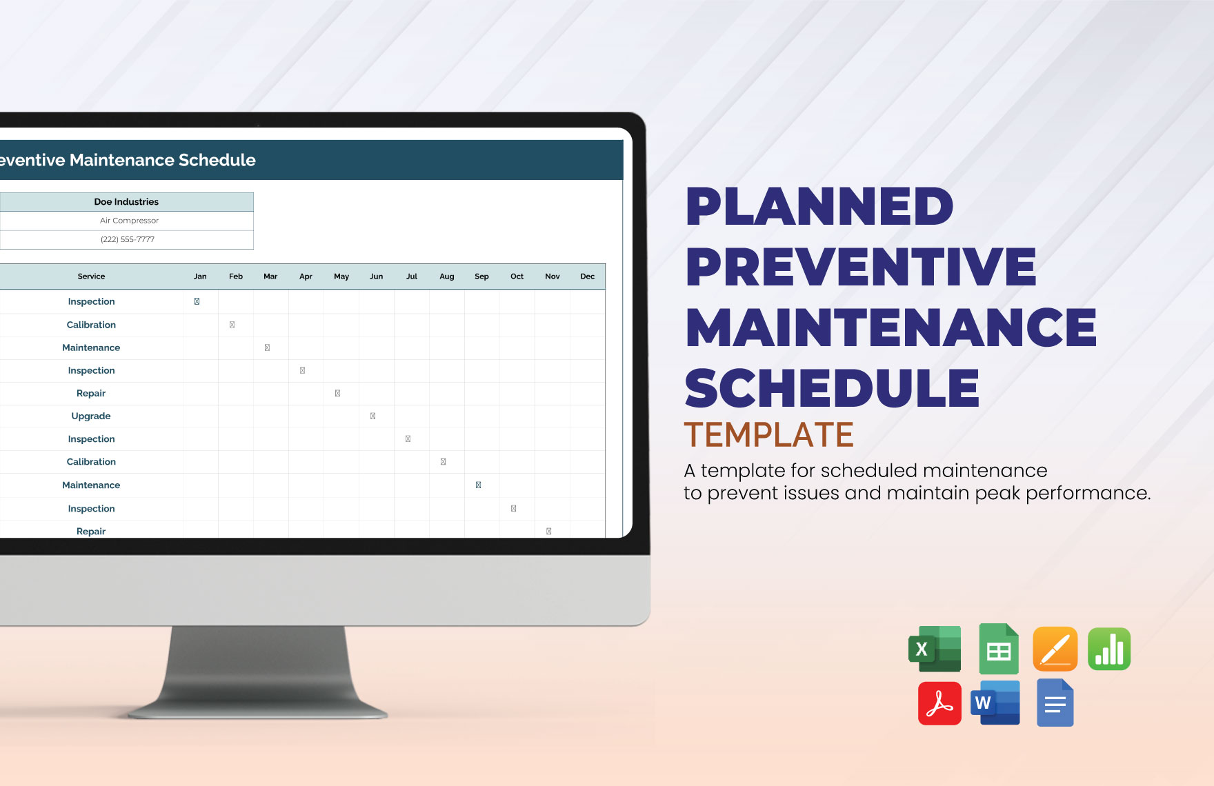 Planned Preventive Maintenance Schedule Excel Infoupdate Planned Preventive Maintenance Schedule Excel Infoupdate