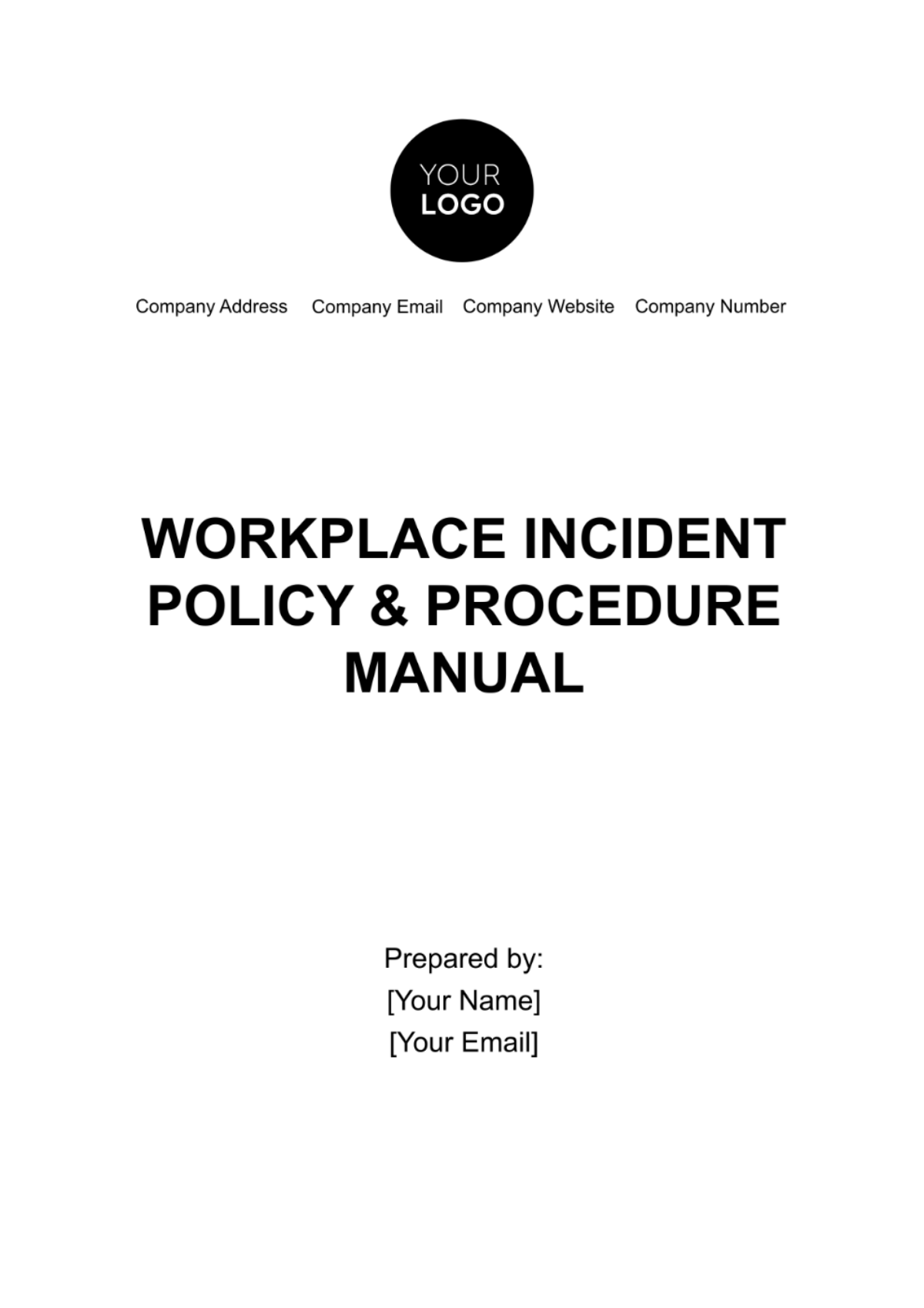 Free Workplace Incident Policy & Procedure Manual Template
